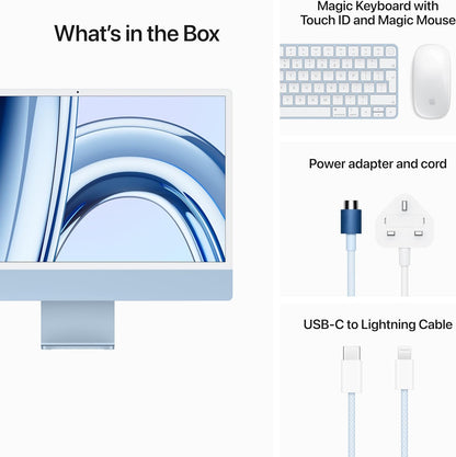 Apple 2023 iMac (24-inch, Apple M3 chip with 8‑core CPU and 10‑core GPU, 8GB Unified Memory, 512GB) - Silver; English - CaveHubs