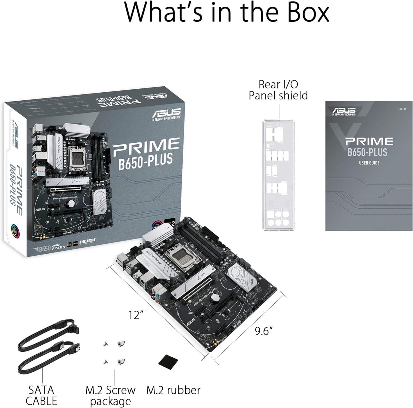 ASUS Prime B650-PLUS AMD B650 (Ryzen 7000) ATX Motherboard, DDR5, PCIe 5.0 M.2,2.5Gb Ethernet, DisplayPort, HDMI, USB 3.2 Gen 2 Type-C, Front USB 3.2 Gen 1 Type-C, BIOS Flashback, USB4 Support - Black