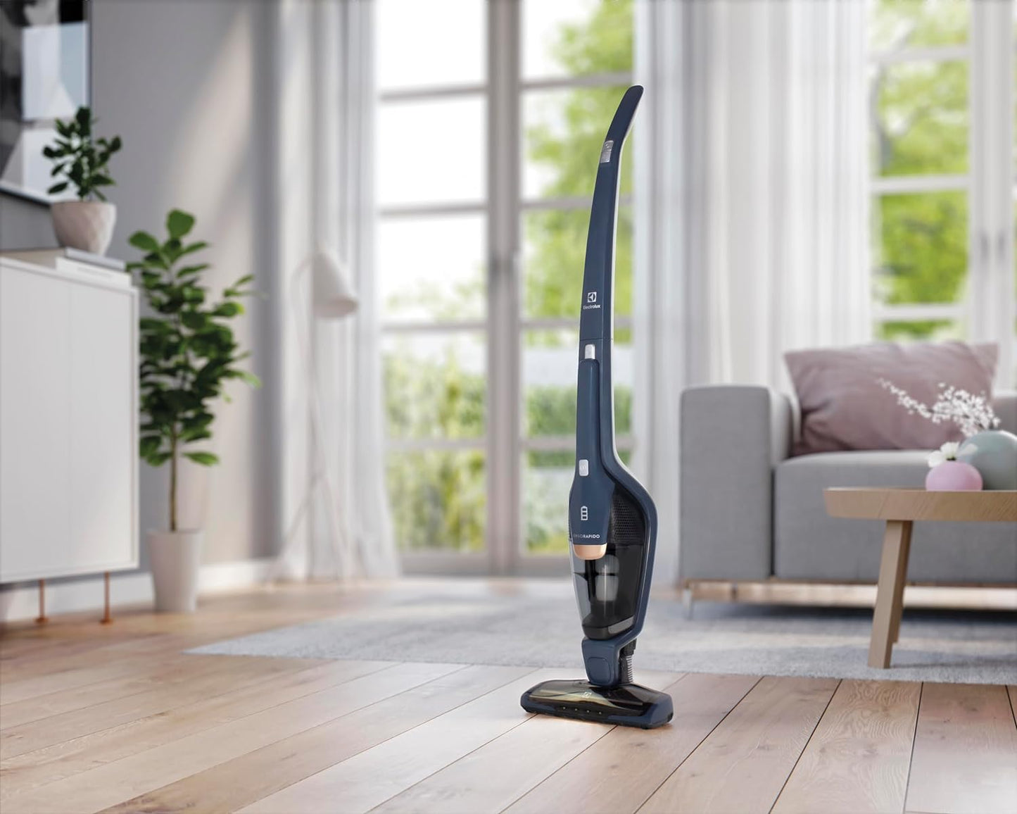 Electrolux 2 in 1 Cordless Handheld Stick Vacuum Cleaner with Powerful Suction, 30 Minutes Runtime, LED Headlight, Double Filtration, Self-Standing Upright Lightweight Vacuum, Best for Home, ZB3513DB