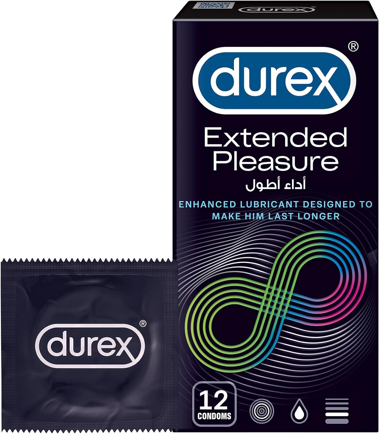 Durex Extended Pleasure Condoms for Men, Pack of 12