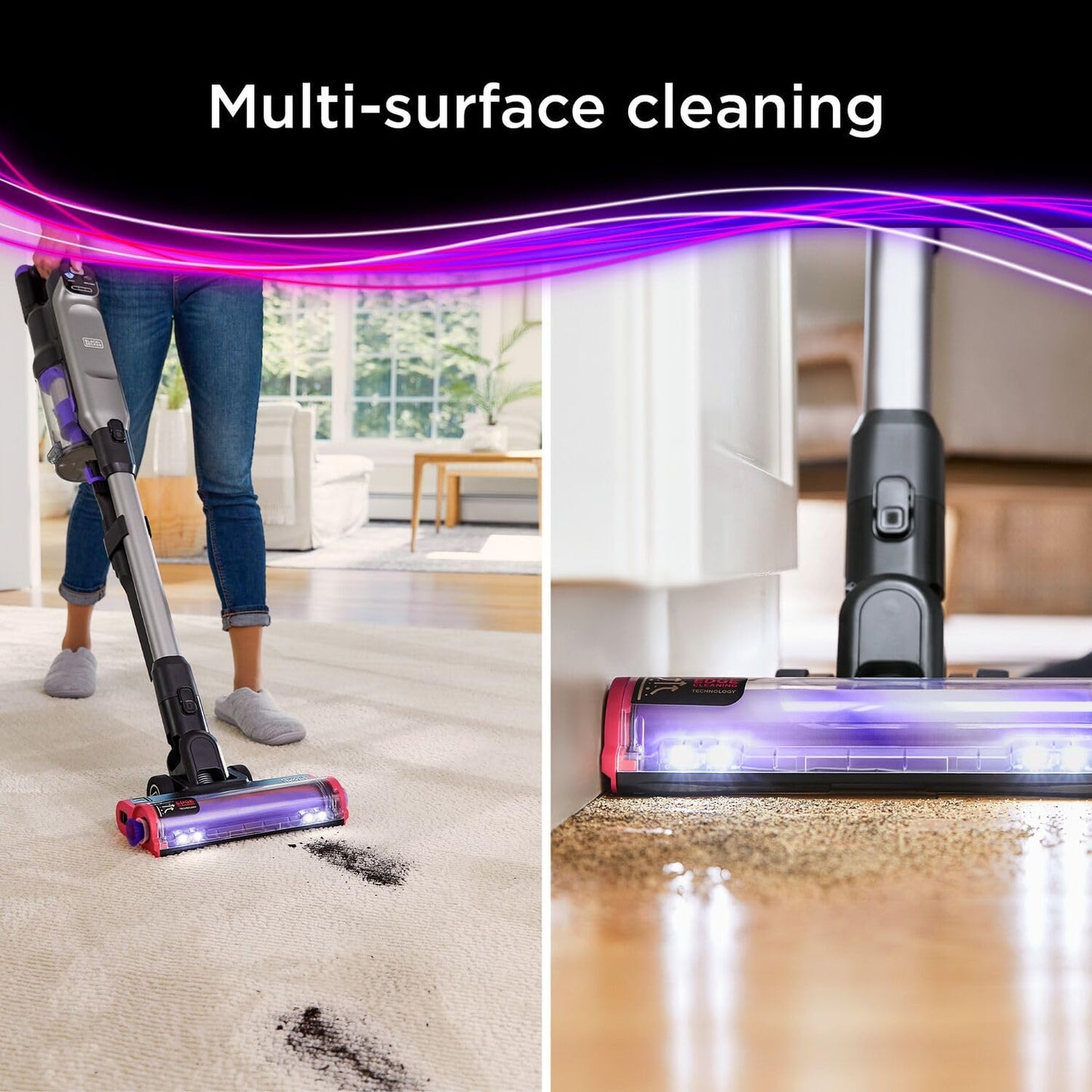 BLACK+DECKER 4-in-1 Cordless Powerseries Extreme Pet Stick Vacuum Cleaner 18V 1.5 Ah Purple/Grey BDPSE1815P-QW