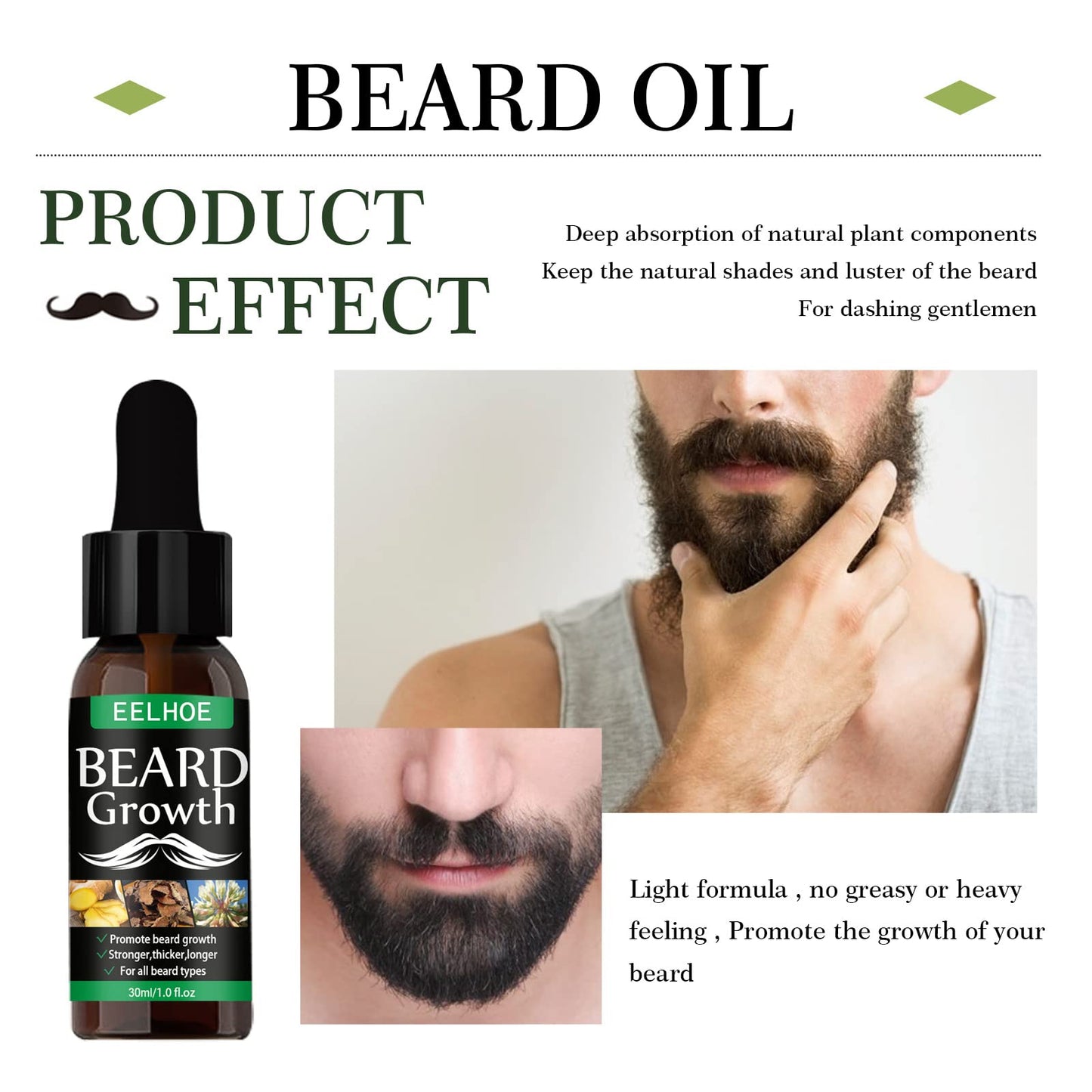 Beard Oil Conditioner for Men - Natural Organic Formula with Tea Tree, Argan and Jojoba Oils with Citrus Scent - Softens, Smooths, and Strengthens Beard Growth