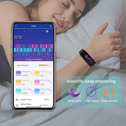 Smart Watch, Fitness Tracker Watch, Scientific Sleeping Tracking, 24/7 Health Management, Compatible with Android & iOS