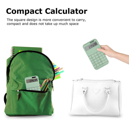 EooCoo Basic Standard Calculator 12 Digit Desktop Calculator with Large LCD Display for Office, School, Home & Business Use, Modern Design - Green