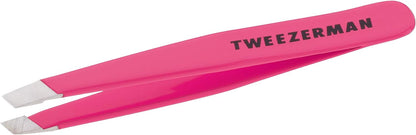 Tweezerman Stainless Steel Slant Tweezer - Eyebrow Tweezers for Women and Men (Neon Pink)