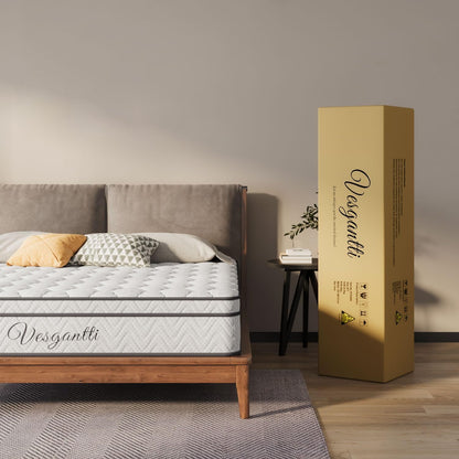 Vesgantti 120x200 Mattress, 26cm Pocket Sprung Mattress with Breathable Foam and Individually Wrapped Spring - Medium Firm Feel, Classic Box Top Collection…