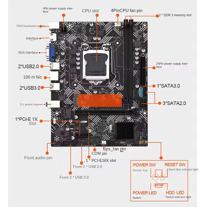 B450M PRO VDH ATX Motherboard, Enhanced Connectivity, Optimized Performance, Expandable Memory, M ATX Form Factor