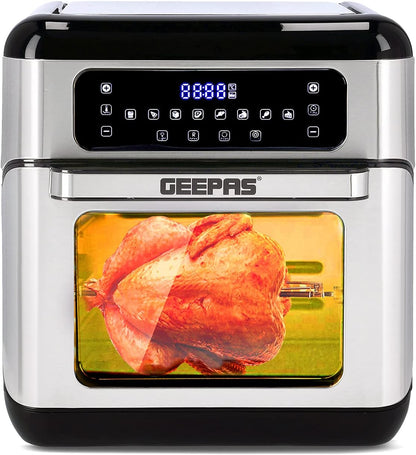 Geepas 9.2L Digital Air Fryer with Vortex – Family-Sized 9-in-1 Convection LED Touchscreen, 60 Minutes Timer & Non-Stick Basket Oil Free Toaster Oven | 2 Years Warranty