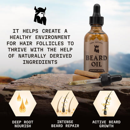 Vanilla Beard Oil (Large 2 oz.) - 100% Natural Beard Conditioner with Organic Tea Tree, Argan, and Jojoba Oil with Vanilla Scent - Softens, Smooths, and Strengthens Beard Growth by Striking Viking