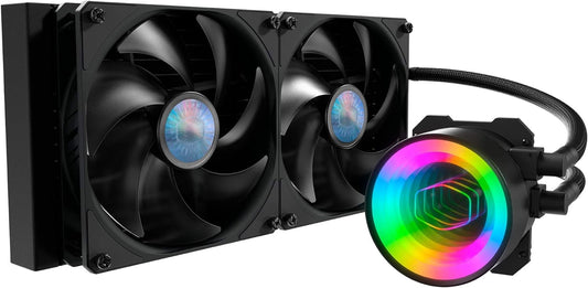 Cooler Master Masterliquid ml280 Mirror ArGB Close-Loop Aio Cpu Liquid Cooler, Mirror ArGB Pump, 280 Radiator, Dual Sickleflow 140mm, 3Rd Gen Dual Chamber Pump For Amd Ryzen/Intel Lga1700*/1200/115X