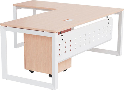 Mahmayi Vorm 136-18 White Modern Workstation Material-Melamine on MDF