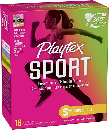 Playtex Tampon Playtex Sport Tampons - Super Plus Absorbency (12-15g) - Fragrance-Free - 18 Pieces