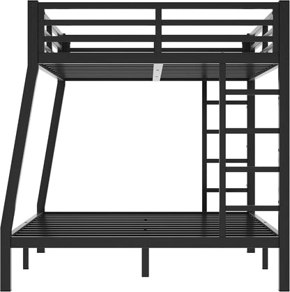 Bellemave Bunk Bed Full Over Queen, Heavy Duty Metal Bunk Bed Frame, Queen bunk Bed for Adults, Adult bunk beds Heavy Duty, Full XL Bunk Bed, Black