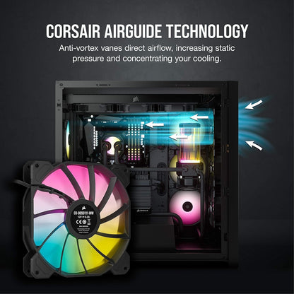 Corsair Cooling Fan SP Series SP120 RGB ELITE 120mm RGB LED Fan with AirGuide, Triple Pack