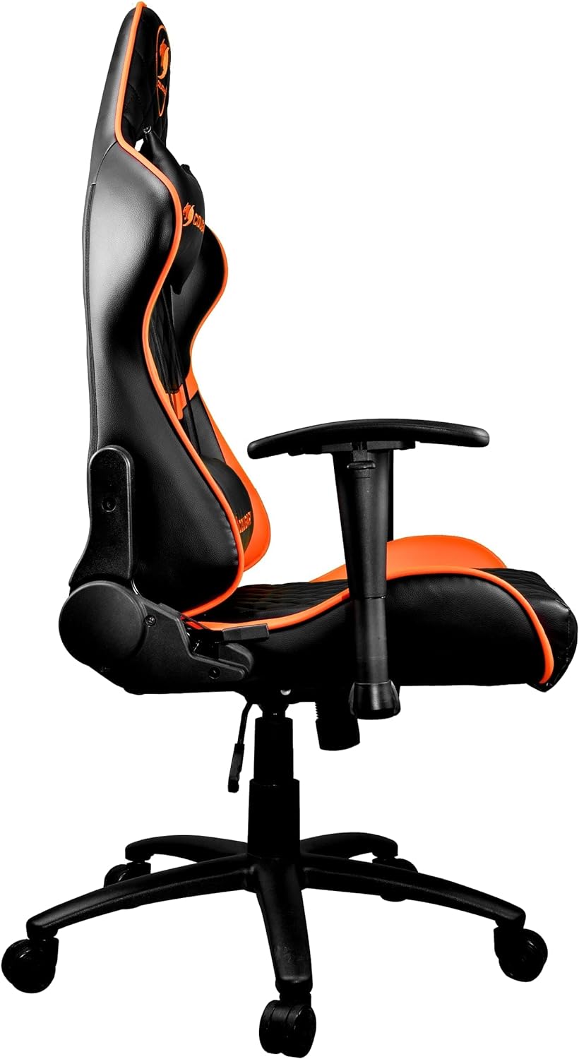 Cougar Gaming Chair Armor One, Steel-Frame, Breathable Pvc Leather, 180° Recliner System, 120Kg Weight Capacity, 2D Adjustable Arm-Rest, Steel 5-Star Base