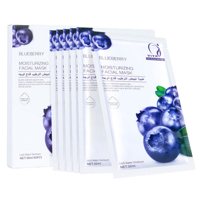 VEIDEN SERIES Sheet Face Mask Skincare, Actice Facial Sheet Mask Pack of 6pcs, Daily Skin Care Hydrated Facial Mask Packs (Cucumber 6pcs-Pack) VIYA