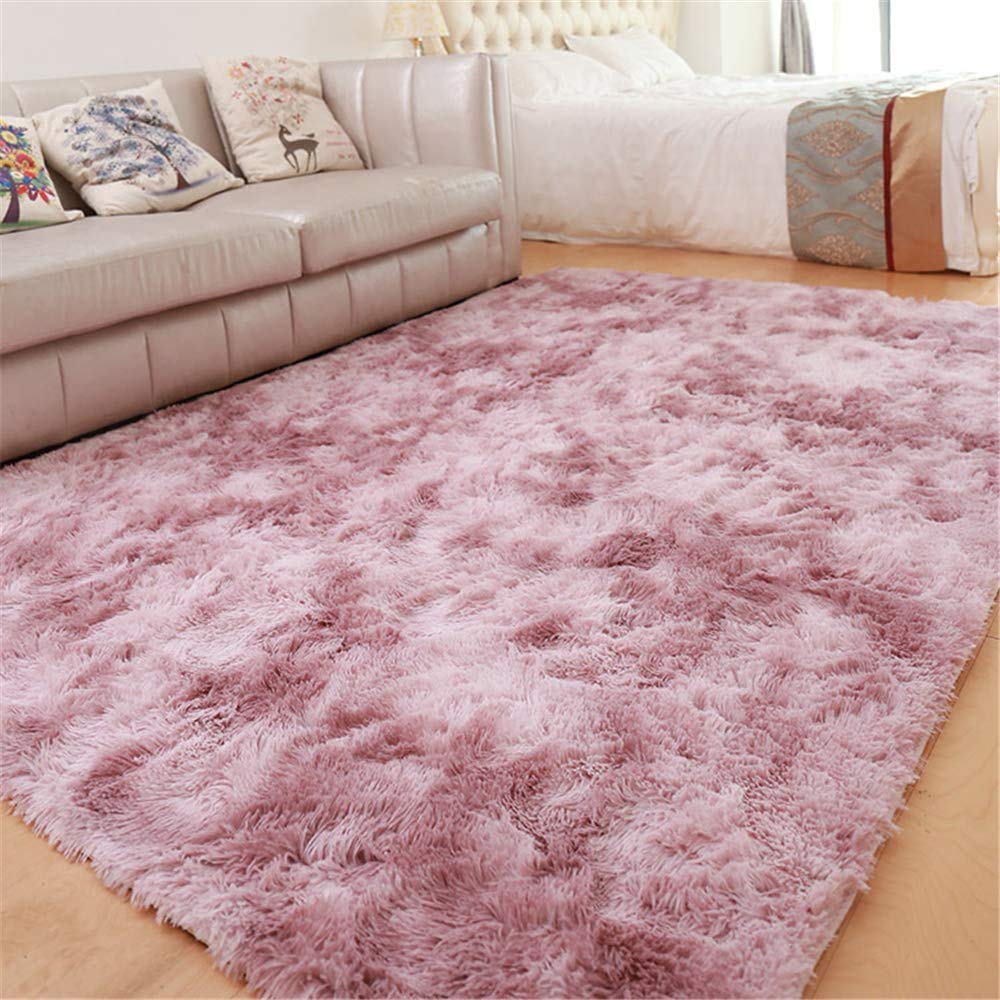 Tinyboy-hbq Area Rugs Shaggy Carpet for Living Room Bedroom Large Fluffy Carpet Modern Non-Slip Mat Multisize Rug Indoor Home Decor (Gray White, 80 x 120 cm)