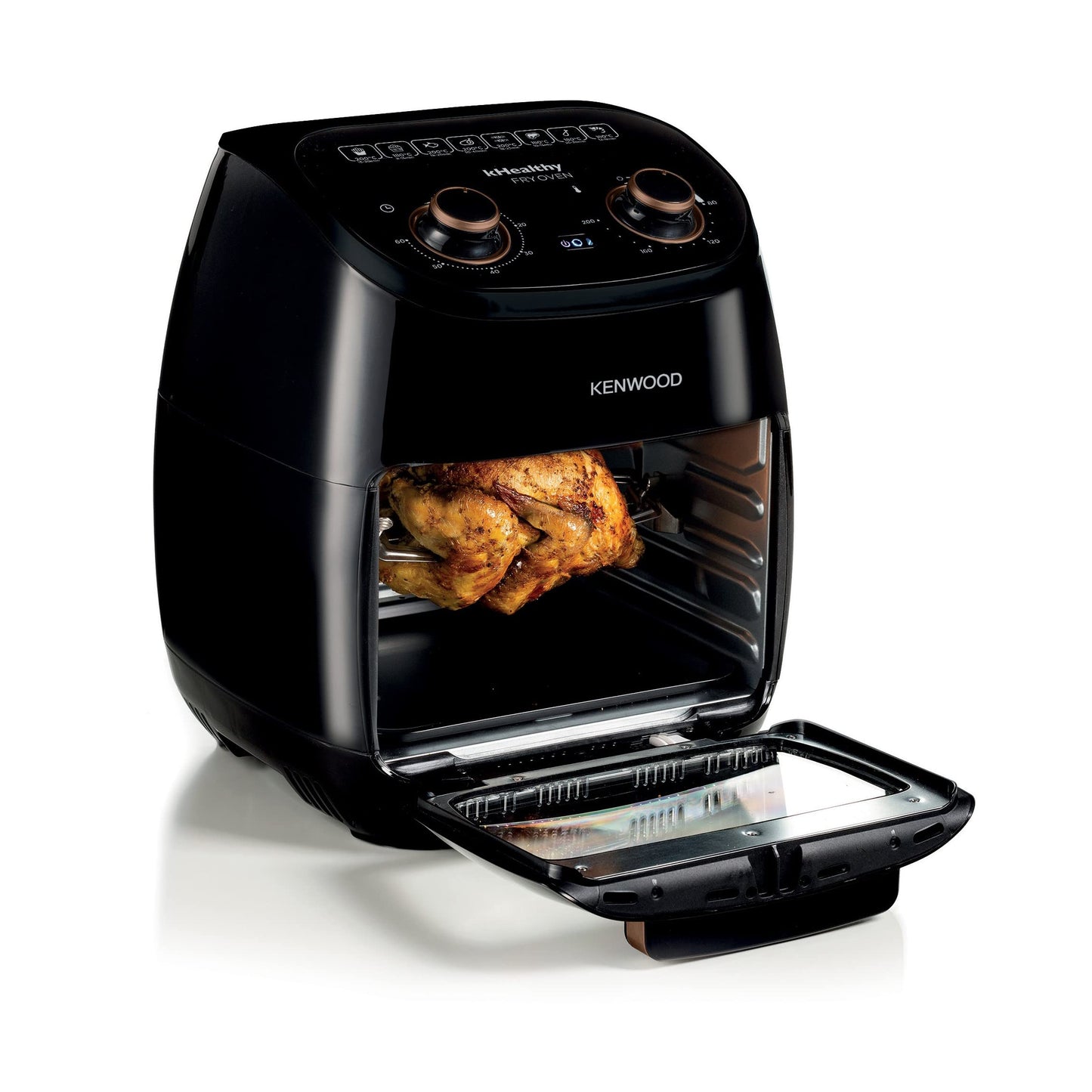 KENWOOD Digital Twin Air Fryer 1.7KG+1.7KG 4L+4L XXXL Capacity with DualZone Technology & Dual Frying Baskets for Frying, Grilling, Broiling, Roasting, Baking, Toasting & Reheating HFM75.000MB Black