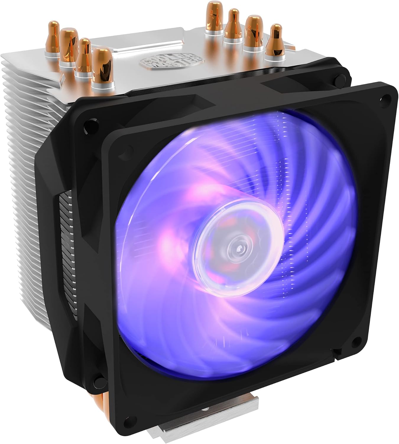 Cooler Master Hyper H410R RGB CPU Air Cooler - Low-Profile Cooling System, Direct Contact Technology, 4 Copper Heat Pipes, Compact Aluminium Heatsink with 92mm RGB PWM Fan - AMD & Intel Compatible