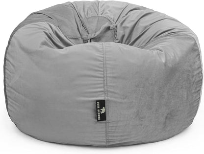 Luxe Decora Nest Soft Suede Bean Bag with Removable Layer | Washable | Perfect for Indoor Relaxation | Kids & Adults | Soft Velvet Finish | Filled with Polystyrene Beads (Black, Large)