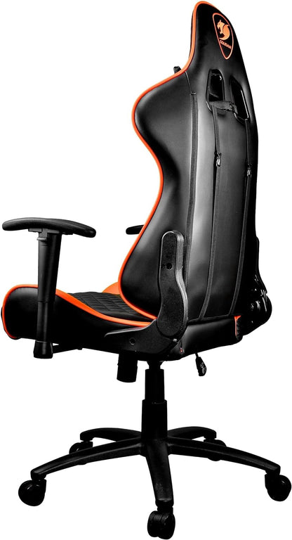 Cougar Gaming Chair Armor One, Steel-Frame, Breathable Pvc Leather, 180° Recliner System, 120Kg Weight Capacity, 2D Adjustable Arm-Rest, Steel 5-Star Base