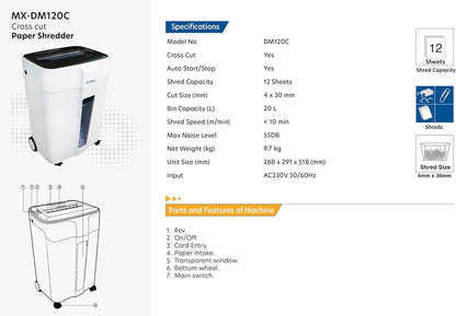 MAXI CROSS CUT SHREDDER 060C 6 SHEETS