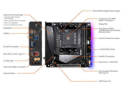 GIGABYTE B550M DS3H AC (AM4 AMD/B550/Micro ATX/Dual M.2/SATA 6Gb/s/USB 3.2 Gen 1/PCIe 4.0/HMDI/DVI/DDR4/Motherboard)