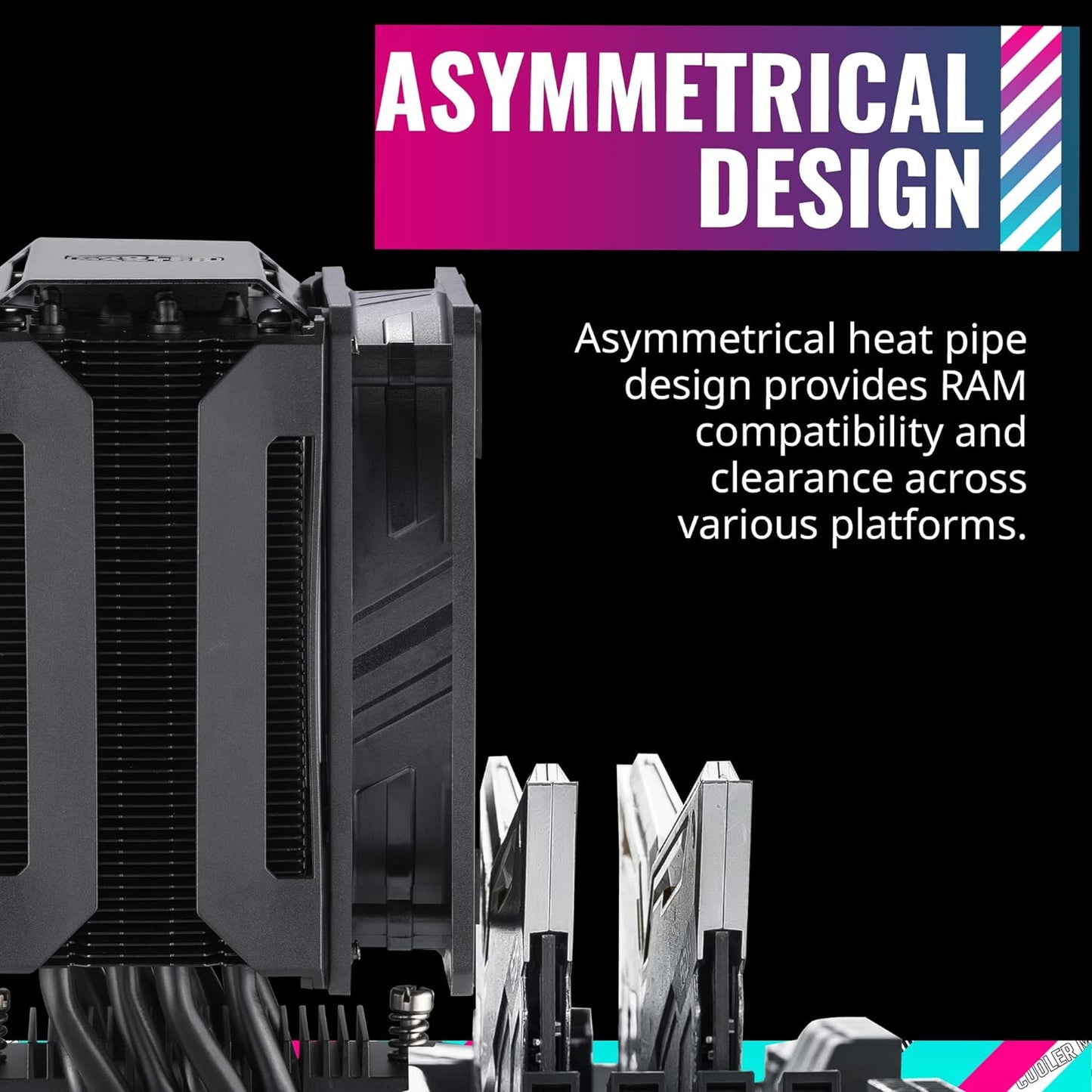 Cooler Master Masterair Ma620M Dual Tower ArGB High Performance Cpu Air Cooler, Sf120R Fan, Hexagon Strip ArGB Lighting, 6 Heat Pipes, Copper Plated Base For Amd Ryzen/Intel Lga1151