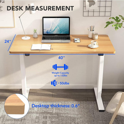 Flexispot EN1 Height Adjustable Standing Desk with Memory Height Adjustable Whole-Piece Desk Top (55x28, Black Frame + White Top)