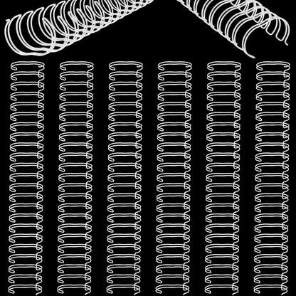 Zonon 6 Pieces Binding Wire Twin Loop Wire Binding Spines Double Loop Binding Wire 1 Inch Cinch Wire Binding Diameter 23 Holes for Teacher Student Document Notebook Making