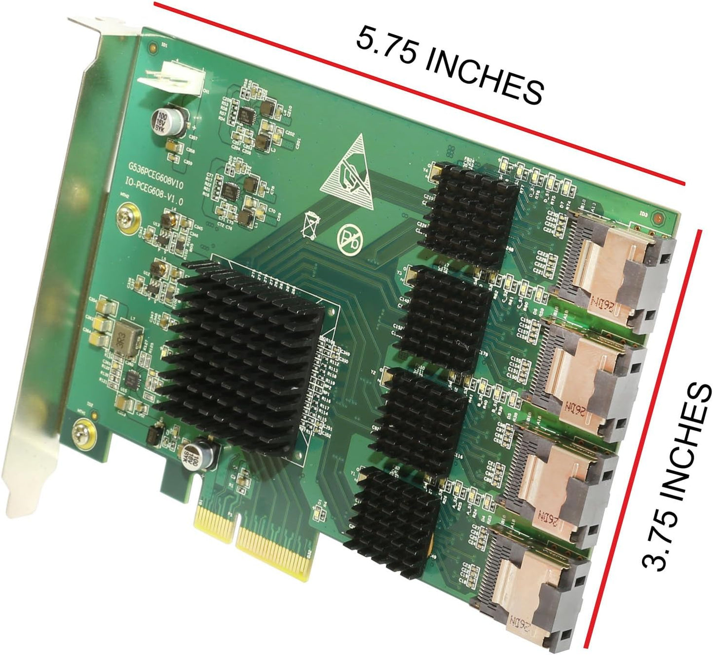 I/O Crest 4 Port SATA III PCI-e 2.0 x1 Controller Card Marvell 9215 Non-Raid with Low Profile Bracket SI-PEX40064