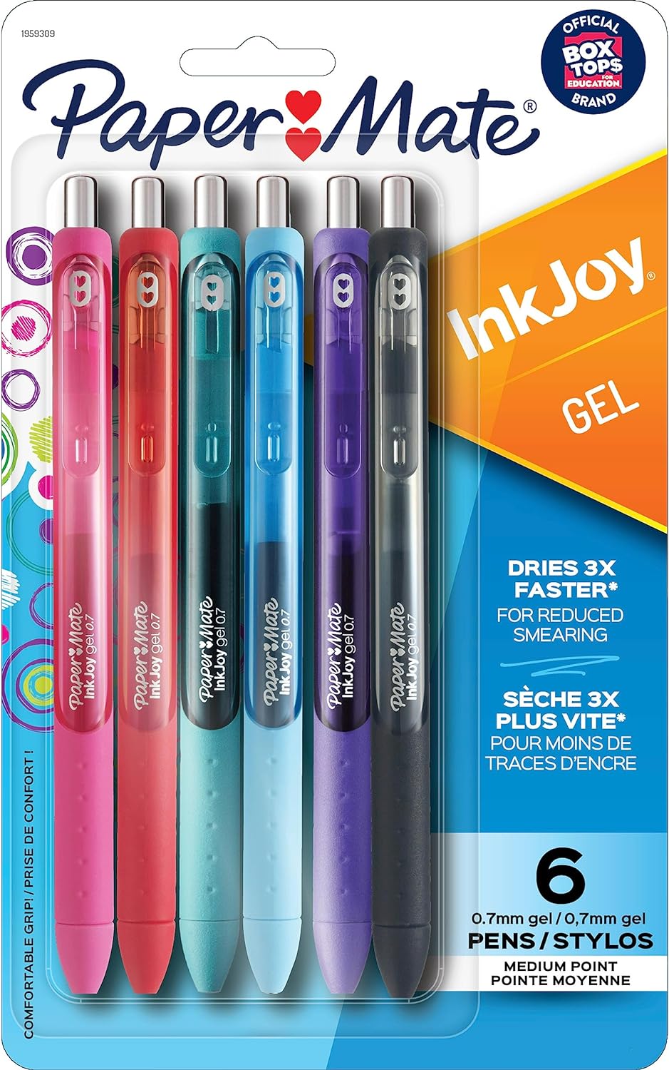 Paper Mate Inkjoy Gel Retractable Pen, 0.7Mm, Ink, Pack Of 14, Assorted (1951636)