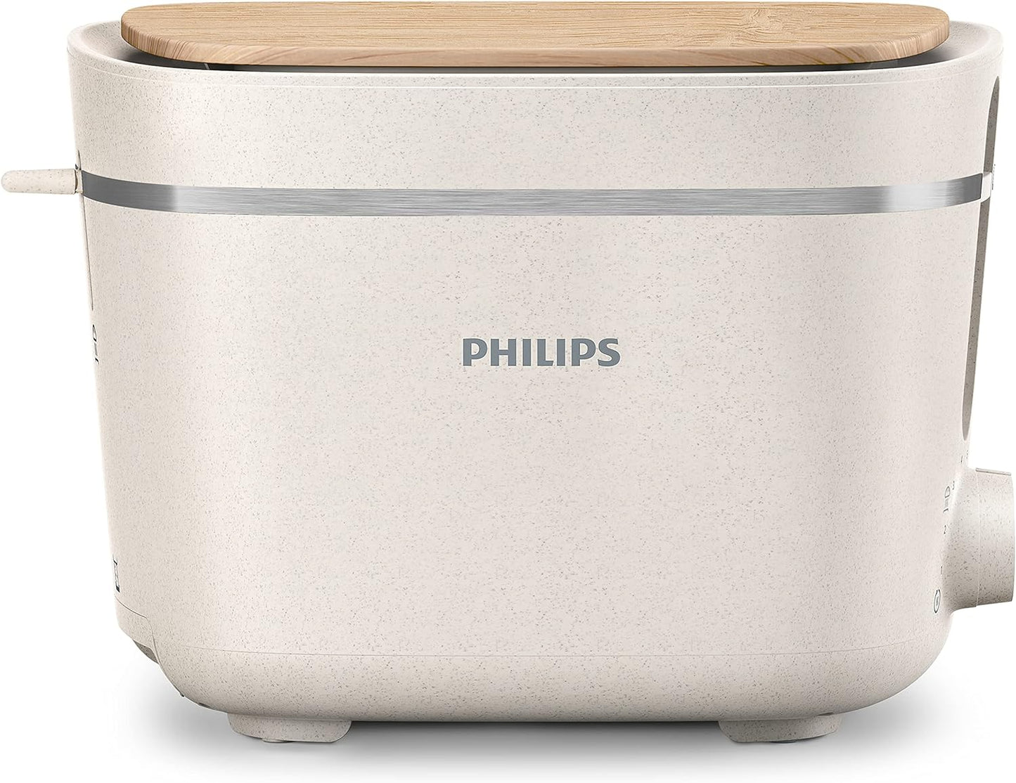 Philips Eco Conscious Edition Toaster 5000 Series, 100% Bio-based plastics*, 8 Browning Settings, 2 Slot Compact Design, 830W Power, Silk White Matt Finish, HD2640/11