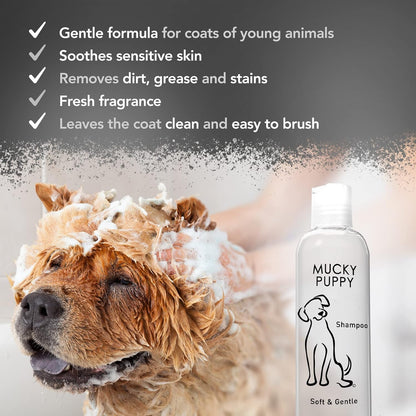 Wahl Mucky Puppy Shampoo, Dog Shampoo, Shampoo for Pets, Gentle Pet Friendly Formula, Sensitive Skin, Shampoo for Young Animals, Ready-to-Use, Remove Dirt.