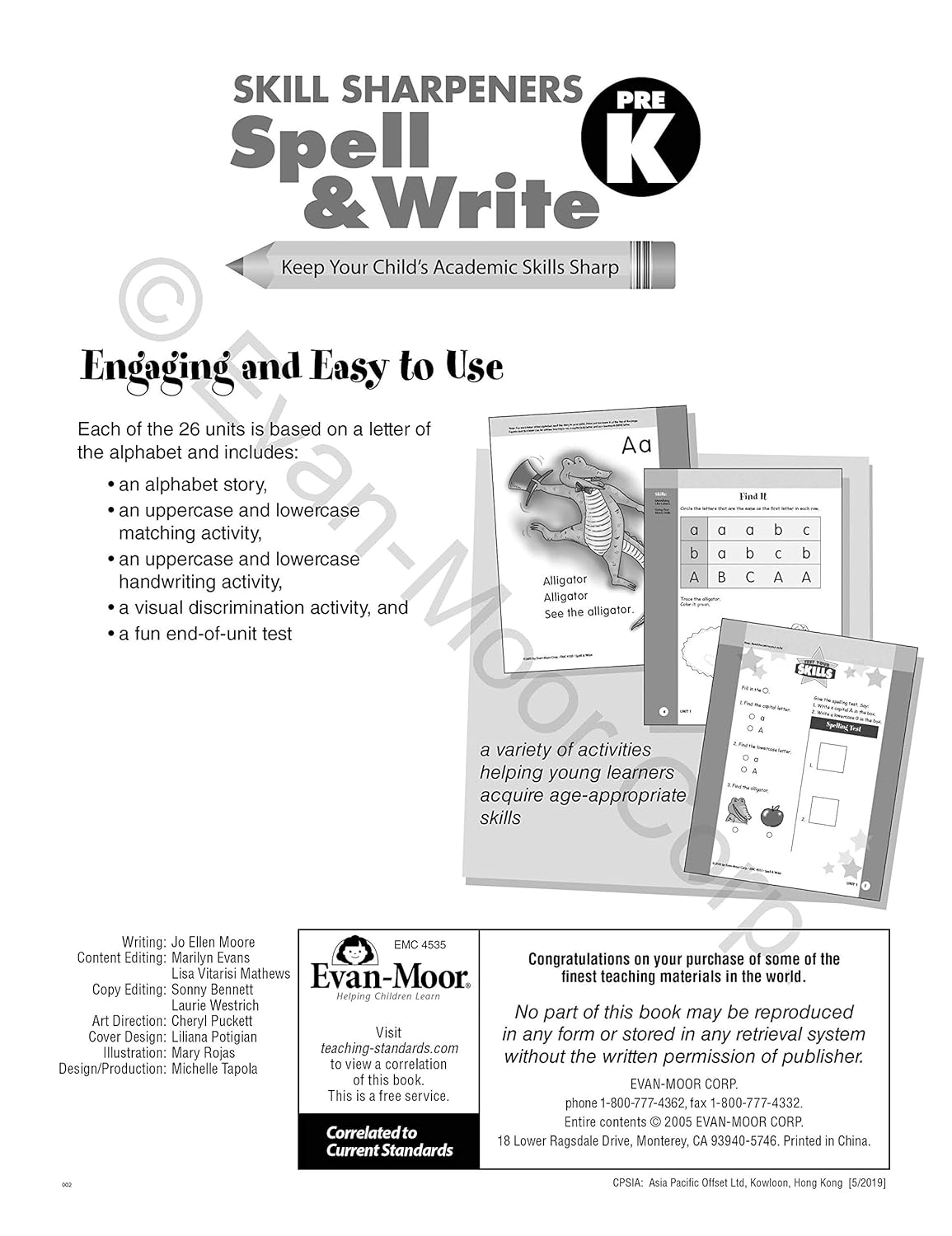 Skill Sharpeners: Spell & Write, Kindergarten Work