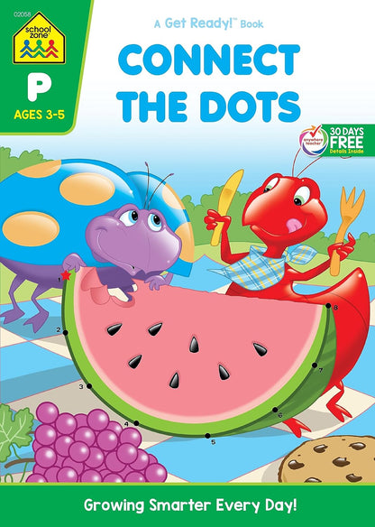 School Zone - Connect the Dots Workbook - Ages 3 to 5, Preschool to Kindergarten, Dot-to-Dots, Counting, Number Puzzles, Numbers 1-10, Coloring, and More (School Zone Get Ready!™ Book Series)