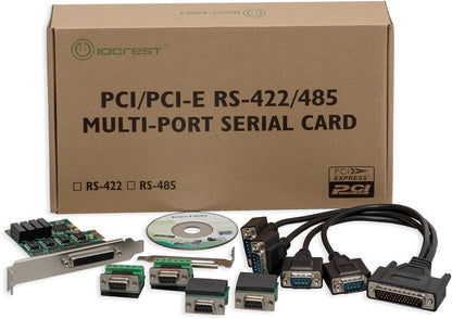 I/O Crest 2 Port Serial COM DB9 RS-232 and 1 Port DB25 Printer Lpt1 Port PCI-E 1.0 X1 Card WCH382 Chipset