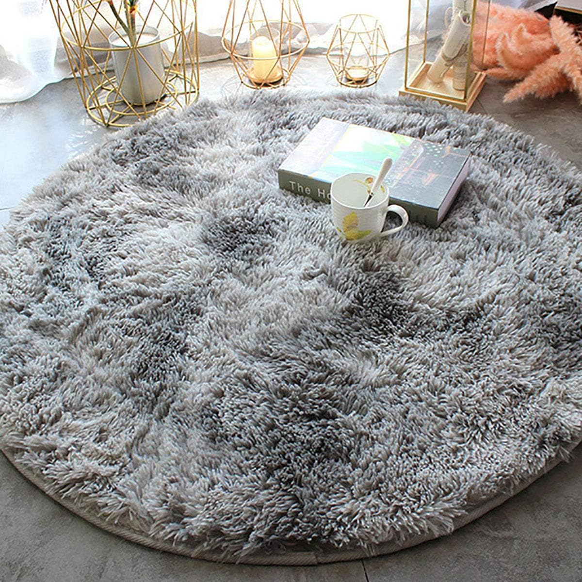 Tinyboy-hbq Area Rugs Shaggy Carpet for Living Room Bedroom Large Fluffy Carpet Modern Non-Slip Mat Multisize Rug Indoor Home Decor (Gray White, 80 x 120 cm)