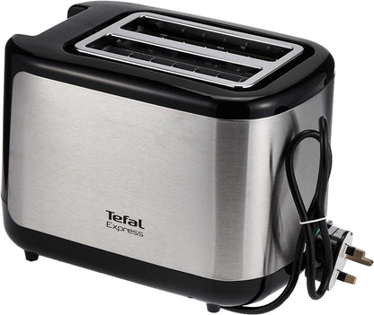 TEFAL Toaster | Express | 2 slots | 850 W | 7 Levels of Toasting | Defrost Function | Bin Warmer Accessory | Stainless steel | 2 Years Warranty | TT365027