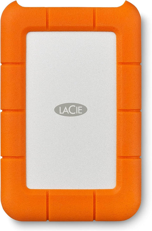 LaCie Rugged USB-C, 2TB, Portable External Hard Drive, Drop, Shock, Dust, Rain Resistant, for Mac & PC (STFR2000800)