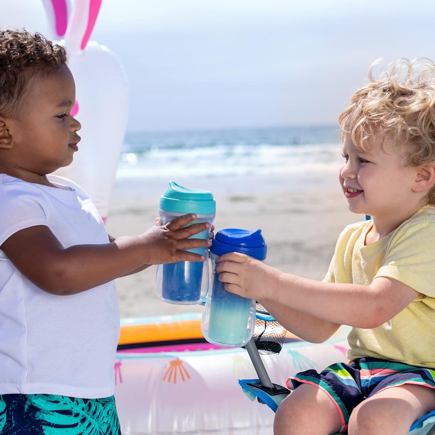 Chicco Insulated Rim Spout Trainer Spill-Free Baby Sippy Cup, 9 oz. in Green/Teal Ombre - Two Pack