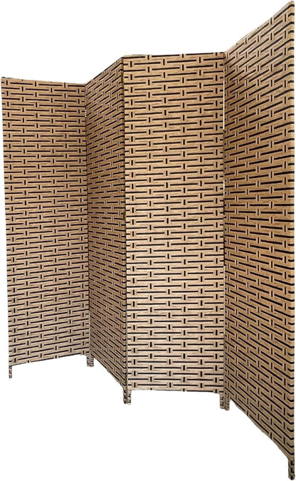 Vital 4-Panel Room Dividers and Folding Privacy Screens Partition Walls for Bedroom Rattan Screen Divider Portable Freestanding Privacy Wall (A2)