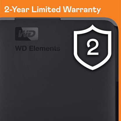 WD 2TB Elements Portable External Hard Drive USB 3.0 for PC - Black - WDBU6Y0020BBK-WESN