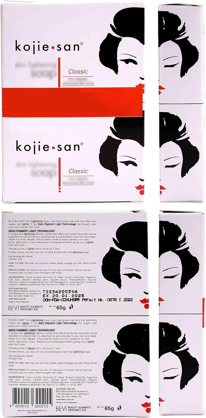 Kojie San 3 x 65G Kojie San Skin Kojic Acid Lightening Soap in Industry-leading Frustration Free Packaging