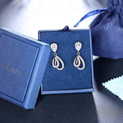 Swarovski Elements Crystal 18K Gold Plated 925 Sterling Silver Studs Earrings for Women Ladies Girls Gift Package J.Rosée Fashion Jewelry…