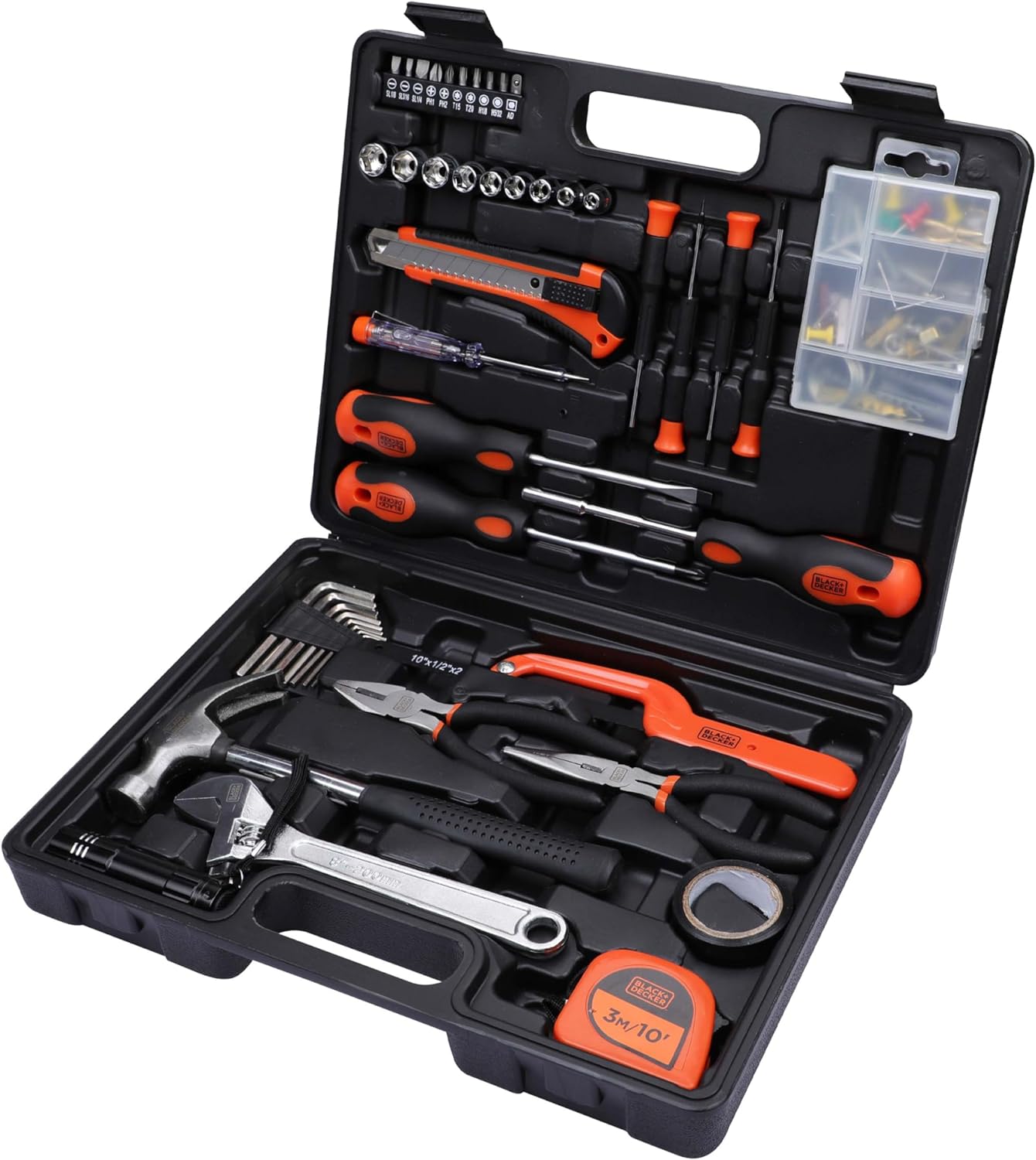 Black+Decker Professional Hand Tool Kit, Orange/Black, Bmt154C, 154 Pieces