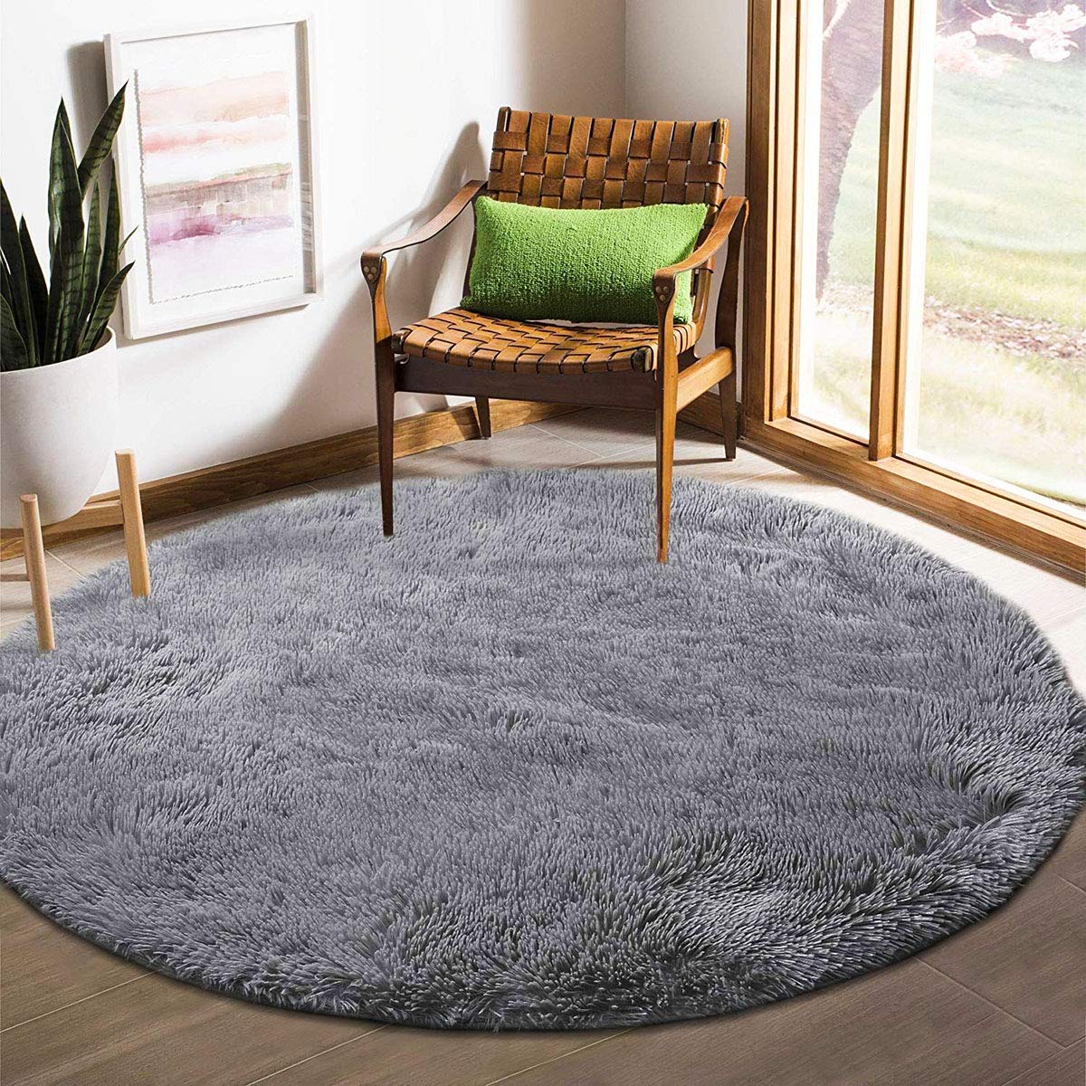 Tinyboy-hbq Area Rugs Shaggy Carpet for Living Room Bedroom Large Fluffy Carpet Modern Non-Slip Mat Multisize Rug Indoor Home Decor (Gray White, 80 x 120 cm)