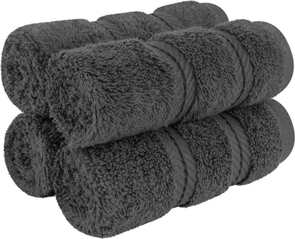 American Soft Linen Bath Linen Sets, 4 Pack Bath Linen Sets for Your Bathroom, Salem Luxury 100% Turkish Soft Twist Cotton, 13 x 13 inches Premium Quality Bath Linen Sets, Black