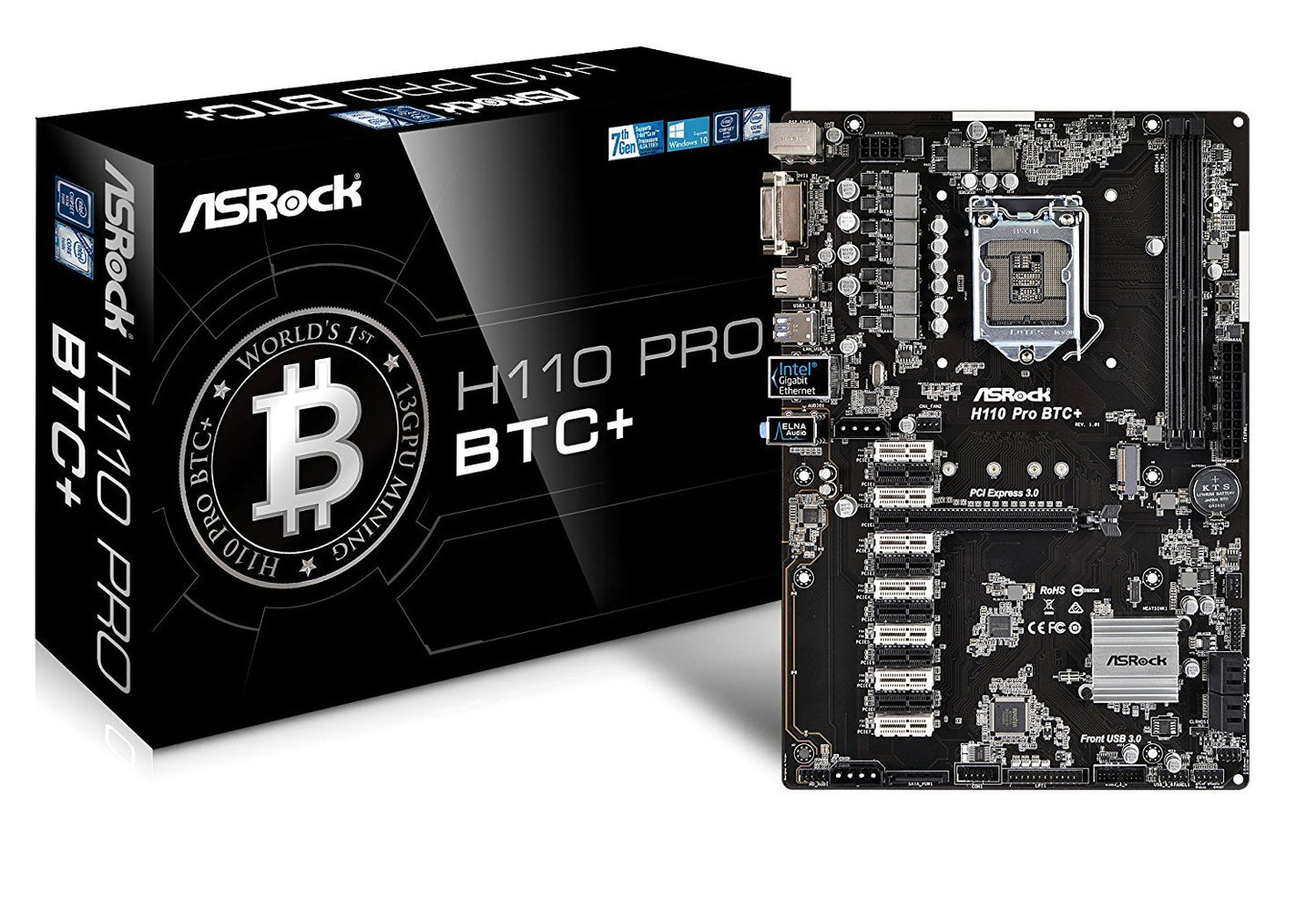 ASRock H110 PRO BTC+ 13GPU Mining Motherboard for Cryptocurrency