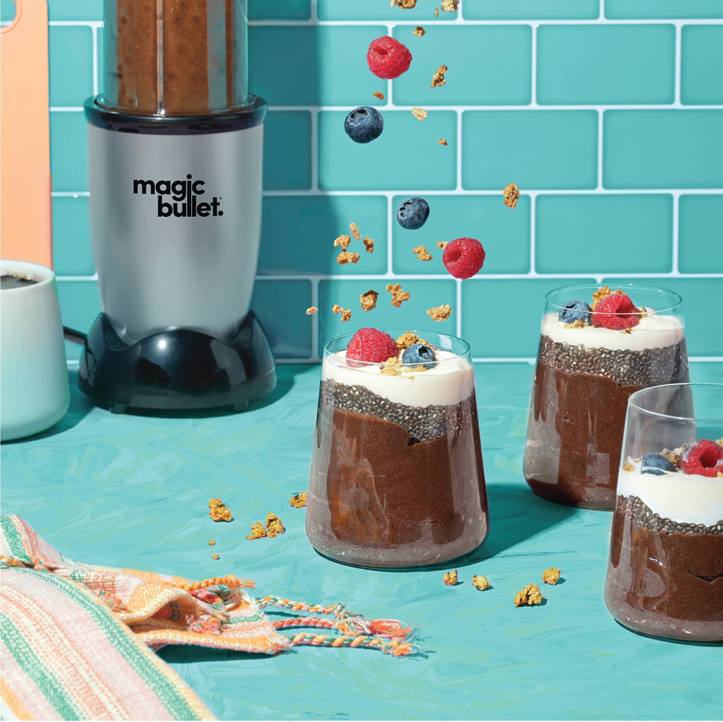 Magic Bullet Magic Bullet, 4 Piece Accessories, Multi-Function High-Speed Blender, Silver, MB4-0612